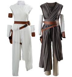 star wars the rise of sky walker cosplay costumes for adults and kids with belt