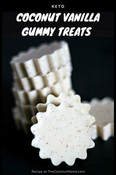 coconut vanilla gummy treats with text overlay