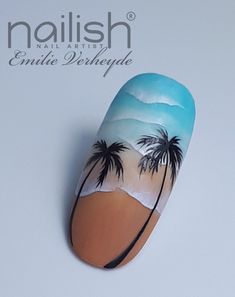 25 Best Summer Nail Ideas That Are Beautiful Nail Art Vacation, Ombre Nail Art Designs Classy, Landscape Nail Art, Disney Acrylic Nails, Sunset Nails, Beach Nail Designs, New Nail Art Design