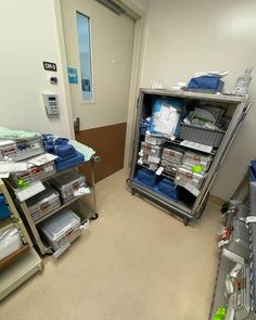 the room is filled with medical supplies and other things to be taken home from work