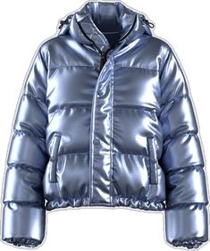 Metallic Winter Streetwear Outerwear, Metallic Winter Outerwear For Streetwear, Metallic Outerwear For Winter Streetwear, Shiny Long Sleeve Winter Outerwear, Casual Hooded Metallic Outerwear, Silver Winter Outerwear For Streetwear, Trendy Metallic Outerwear For Streetwear, Silver Hooded Outerwear For Streetwear, Metallic Hooded Winter Outerwear