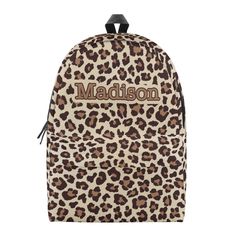 Are you a Leopard Lover? These Backpack are perfect for you or your kids. Looking for a unique and special gift for a Leopard Lover. These Backpack are exactly what you are looking for.  Product Features:  - Backpack Size (Height x Length x Width): + Child (Age 4-7): 12"(30cm) x 9"(22.5cm) x 5"(12.5cm). + Youth (Age 8-12): 16"(40cm) x 12"(30cm) x 7"(17.5cm). + Adult (Age 14 18"(45cm) x 14"(35cm) x 8"(20cm). - Features ergonomic shoulder straps with dynamic size adjustment for the perfect-fit. - Fully padded back panel with breathable mesh fabric. - One large main compartment with a front utility pocket for easy organization. - Pockets at both sides for your water bottle and foldable umbrella.  All of our Backpacks are custom-made-to-order and handcrafted to the highest quality standards. P Trendy Backpack For Back To School Gift, Trendy Backpack For End Of School Year Gift, Trendy Standard Backpack Ideal For Gifts, Personalized Backpack As A Gift, Personalized Backpack For Back To School, Personalized Backpack For Gift, Casual Backpack For Back To School Gift, Customizable Standard Backpack For Gifts, Back To School Gift Casual Backpack