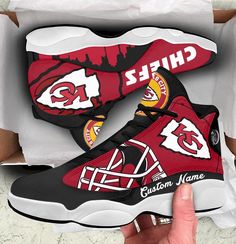 Kansas City Chiefs Personalized Air Jordan 13 Sneakers Sport Shoes For Fan Sneakers For Fan Sport Lightweight construction with breathable mesh fabric provides a comfortable and flawless fit. Orange Custom Sneakers With Cushioned Footbed For Sports, University Red Custom Sneakers With Cushioned Footbed For Sports, Custom High-top Sneakers With Cushioned Footbed For Sports, Kansas City Chiefs Custom Shoes, Kc Chiefs Shirts Fanatics ®, Chiefs Football, Jordan 13, Crocs Shoes, Trendy Sneakers