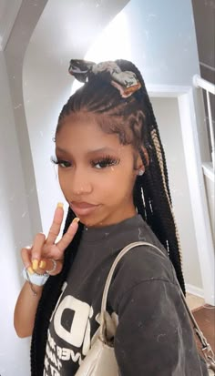 Black Kids Braids Hairstyles, Feed In Braids Hairstyles, African Hair Braiding Styles, Braided Cornrow Hairstyles, Kids Braided Hairstyles, Natural Hair Braids, Sleek Ponytail, Natural Hair Styles Easy