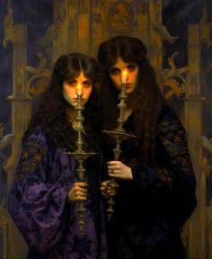 two women holding candles in their hands