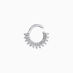 Elevate your style with our Gorgeous Sparkling Septum Clicker. Made of durable stainless steel, this versatile accessory can be used as both an earring or nose ring. Make a statement with its eye-catching design while adding a touch of elegance to any look. Upgrade your accessories game today! Detail： -Material: gold plated with internal stainless steel or stainless steel. Cubic Zirconia -Internal diameter: 8mm | 0.31" -Gauge: 16g | 1.2mm -Include: single item -Clicker/ daith/ septum * Get inspi Single Round Metal Cartilage Earring, White Gold Metal Cartilage Earrings, Silver Hoop Ear Cuff, Modern Round Metal Cartilage Earrings, Modern Metal Round Cartilage Earrings, Silver Nickel-free Nose Rings, Silver Round Single Ear Cuff, Silver Stainless Steel Body Jewelry, Silver Metal Cartilage Earrings