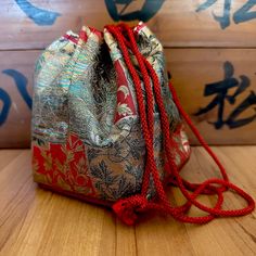 Stunning Japanese Bag That I Purchased In Kyoto Japan. Comes From Smoke Free Pet Free Home- Never Used Japanese Bag, Gold Thread, Kyoto Japan, Gold Threads, Casual Wardrobe, Red Gold, Kyoto, Thread, Bag Lady