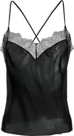 Elegant Black Lace Camisole, Elegant Lace Trim Tank Top For Night Out, Evening Lace Trim Camisole Tank Top, Elegant Delicate Lace Camisole For Night Out, Elegant Camisole With Delicate Lace For Night Out, Evening Lace Top Camisole, Elegant Lace Tank Top For Night Out, Black Satin Cami Tank Top, Black Spaghetti Straps Lace Top