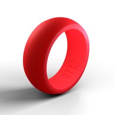 a red ring is shown on a white surface