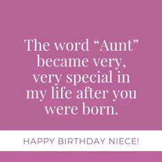 a pink birthday card with the words happy birthday niece in white on it and an image of