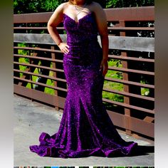 2023 Portia And Scarlett Purple Size 8 Worn One Time Not Altered Perfect Condition Portia And Scarlett, Scarlett Dresses, Purple Dress, One Time, Color Purple, Prom Dresses, Prom, Womens Dresses, Purple