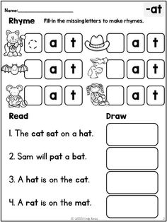 worksheet for beginning and ending the word phonics with pictures on it