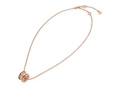 B.zero1 Rock Necklace With 18 Kt Rose Gold Pendant With Studded Spiral, Black Ceramic Inserts On The Edges And 18 Kt Rose Gold Chain Ceramic Rose, Rock Necklace, Rose Gold Chain, Rose Gold Pendant, Rose Gold Necklace, Black Ceramic, Black Rose, Official Store, Or Rose