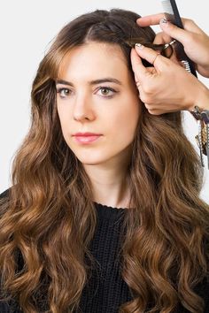 elle-bang-hacks-flower-bobby-pins-04 Hairstyles To Hide Bangs, Pin Hairstyles, How To Cut Bangs, Hair Patterns