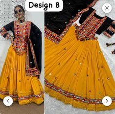 Added New Colour  ️ Real Modeling Collection ️ ❤️PRESENTING NEW NAVRATRI SPECIAL DESIGNER PRINTED LAHENGA CHOLI❤️ 👌Featuring Printed lehenga choli in heavy chinon silk. Quality is worth paying👌 # FABRIC DETAILS # LEHENGA :  HEAVY CHINON SILK WITH DIGITAL PRINT  FULLY STITCH LEHENGA WITH CANVAS PATTA & REAL MIRROR WORK  (4 Mtr flair) # INNER : MICRO CREPE # CHOLI         :  HEAVY CHINON SILK WITH REAL MIRROR WORK ( # DUPATTA   :  HEAVY CHINON SILK WITH REAL MIRROR WORK & RESA LACE  (2.2 MTR) # FREE SIZE FULLY STITCHED  LAHENGA WITH UN STITCH 1.20 MTR BLOUSE ; LAHENGA LENGTH IS 42 INCHES ;  WEIGHT :- 0.960 KG RATE :  75.99/- Wash Care: Machine Wash & Hand Wash In Cold Water Using Mild Detergent. TERMS OF SALE Shipping - We use globally known Logistics for best services like Fed-Ex, DHL, UP Traditional Long Skirt Dresses For Diwali, Fitted Bohemian Sharara For Festivals, Traditional Maxi Length Choli With Self Design, Bohemian Style Festival Dresses With Self Design, Fitted Dress For Diwali Festival, Bohemian Fitted Maxi Length Choli, Festival Cutdana Dresses, Yellow Traditional Lehenga For Navratri, Fitted Sharara For Festival