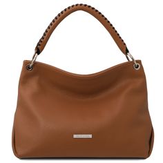 Bags Game, Soft Leather Handbags, Leather Factory, Italian Leather Bags, Classic Handbags, Nickel Hardware, Leather Handbag, Leather Handle, Pebbled Leather