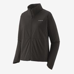 The Wind Shield Jacket provides lightweight wind protection and weather resistance during high-output, cold-weather activities, while also releasing excess heat and moisture through strategically placed breathable panels. Made in a Fair Trade Certified™ factory. | Patagonia Women's Wind Shield Jacket in Black, Large - Recycled Nylon/Recycled Polyester Fall Technical Outerwear With Long Sleeves, Fall Technical Long Sleeve Outerwear, Technical Long Sleeve Fall Outerwear, Patagonia Long Sleeve Fleece Jacket For Outdoor, Functional Outdoor Outerwear, Patagonia Sporty Outdoor Fleece Jacket, Functional Midweight Long Sleeve Outerwear, Patagonia Nylon Outerwear For Outdoor Activities, Patagonia Hooded Fleece Jacket For Outdoor Activities