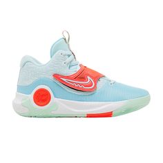 Find NIKE Kd Trey 5 X Ep ' Chill Bright Crimson Mint on Editorialist. KD Trey 5 X EP 'Blue Chill Bright Crimson Mint' Sneaker Boots Mens, Kd Trey 5, Bright Shoes, Blue Chill, Nike Kd, Purple Sneakers, Mint Blue, Latest Sneakers, Hi Top