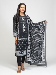 Salitex Lawn Shirt Black & White Bw 00059 Summer Collection 2021 Casual Black Sets For Eid, Unstitched Black Dupatta With Digital Print, Black Long Sleeve Salwar Kameez With Printed Motifs, Festive Black Cotton Sets, Cotton Kurta For Work And Eid, Black Cotton Unstitched Printed Suit, Black Printed Cotton Unstitched Suit, Black Dupatta With Printed Motifs, Casual Long-sleeved Lawn Suit For Work