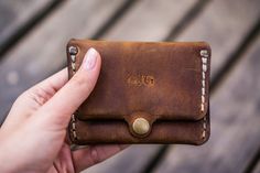 No.38 Personalized Minimalist Leather Wallet -Crazy Horse Brown Horse Brown, Leather Inspiration, Leather Card Holder Wallet, Minimalist Leather Wallet, Handmade Leather Wallet, Crazy Horse, Card Holder Wallet, Credit Card Holder, Card Holder Leather