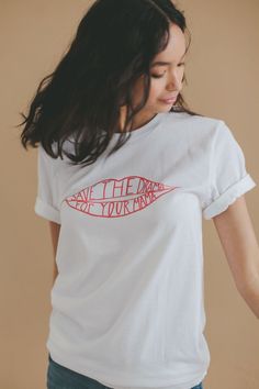 Throwback to Rachel Green's Save the Drama Shirt.Printed on a quality unisex crew neck; short sleeves and super soft.White tee is 100% combed and ring-spun cotton, 4.2 oz.Light Gray has 10% polyester, 4.2 oz.All shirts are side seamed so no weird sideways shrinkage.Shirt does not come with cuffed sleeves. Rachel Green, Badass Women, The Drama, Fall Sweaters, White Tee, Soft White, Cuff Sleeves, Unisex Shirt, Light Gray