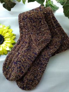 "Coffee brown knit Tweed knee Socks. Added linen thread for strength and durability. High Woolen Socks. Unisex 100% Hand-knit Home slippers Short stockings Cozy pair golfs.  Slouchy socks. Washing delicately. Length 25-28cm(10\"-11\"inches), height 30cm(12\")." Comfortable Knitted Socks For Fall, Casual Warm Brown Socks, Warm Brown Socks For Fall, Comfortable Brown Socks For Fall, Cozy Warm Brown Socks, Brown Knitted Socks For Fall, Slouchy Socks, Knit Tweed, Woolen Socks