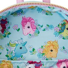 Retreat to a beloved childhood classic and open the stable doors to find some My Little Pony favorites. The Loungefly Hasbro My Little Pony® 40th Anniversary Stable Mini Backpack is ready to shine in your collection. This whimsical accessory portrays the Show Stable where you’ll find Applejack, Blue Bell, and Cotton Candy waiting to play behind functional stable doors! On the left-side pocket gallops Medley, and Butterscotch prances on the right-side pocket. Starshine and Blossom appear above th Pony Stable, My Little Pony Backpack, Stable Doors, Whimsical Accessories, Creepy Images, Blue Bell, Diy Crafts To Do, Cute Memes, 80s Retro