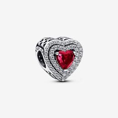 Love at first sight - add our Sparkling Levelled Heart Charm to your collection and enjoy this classically elegant style year after year. Two vibrant red man-made crystal hearts are set in a pavé embrace on each side of this sterling silver charm. Treat yourself or gift it to someone you'll love to see wear it. Charms Pandora, Bracelet Pandora, Bottle Jewelry, Bracelet Diy, Pandora Bracelets, Pandora Bracelet, Sterling Silver Heart, Crystal Heart, Pandora Jewelry