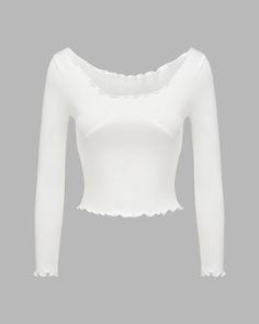 Details: Long-sleeve ribbed top with lace designTop Length: CroppedSleeve Length: Long SleevesMaterials:95% Polyester + 5% Spandex Scoop Neck Tops With Lace Trim And Stretch, Fitted Scoop Neck Top With Lace Trim, White Scoop Neck Top With Lace Trim, Fitted White Ribbed Long Sleeve Top, Fitted White Long Sleeve Ribbed Top, White Lace Trim Scoop Neck Top, Spring Fitted Long Sleeve Top With Lace Trim, Fitted Long Sleeve Top With Lace Trim For Spring, Fall Cropped Tops With Lace Trim