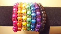 Handmade bracelets are a great accessory to wear all year around.  Most bracelets are made with stretchy cording. Cheap Novelty Rainbow Beaded Bracelets, Diy Kandi, Rave Accessories, Kandi Bracelets, Memory Wire Bracelets, Beaded Bracelets Diy, Wire Bracelet, Diy Bracelets, Handmade Bracelets