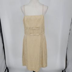 Ann Taylor Gold Champagne Sleeveless Cocktail Dress Holiday Party Women's 10 Nwt. Pit To Pit: 16.75" Length: 38.5" Fitted Sleeveless Dress For Cocktail Holiday, Fitted Sleeveless Dress For Holiday Cocktails, Formal Sleeveless Spaghetti Strap Dress For Summer, Beige Sleeveless Cocktail Dress, Strapless Sleeveless Beige Dress For Spring, Fitted Sleeveless Mini Dress For Holiday, Sleeveless Beige Dresses For Night Out, Fitted Sleeveless Dress For Holidays, Beige Strapless Sleeveless Dress For Spring