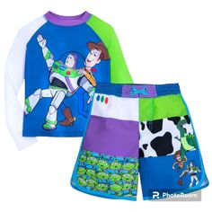 Usually Sold Separately, This Deal Comes Together. Showcasing A Colorblock Design With Different Toy Story Character Prints. Your Child Will Love Bringing Cute Stye To Their Waterside Activities In This Disney Toy Story Rash Guard. Made From A Soft Fabric With Added Spandex, This Long-Sleeve Rash Guard Offers Them Stretchy Comfort In Or Out Of Water. Plus, It Features Upf 50+ Rated Material To Keep Their Skin Shielded From The Sun. From Swimming In The Backyard Pool To Attempting Water Sports At Disney Character Print Playwear Sets, Fun Multicolor Sets With Character Print, Playful Multicolor Character Print Sets, Blue Cartoon Print Swimwear For Play, Blue Character Print Swimwear For The Beach, Fun Character Print Swimwear For Playtime, Multicolor Character Print Swimwear For Play, Fitted Blue Swimwear With Character Print, Playful Multicolor Swimming Sets