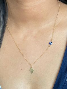 14k Gold Filled Hamsa Evil Eye Necklace-Protection | Etsy Spiritual 14k Gold Charm Necklaces With Adjustable Chain, Spiritual 14k Gold Charm Necklaces With Delicate Chain, Spiritual 14k Gold Charm Necklace With Adjustable Chain, Spiritual 14k Gold Charm Necklace With Delicate Chain, 14k Gold Spiritual Charm Necklace With Delicate Chain, 14k Gold Spiritual Charm Necklace For Good Luck, Spiritual 14k Gold Jewelry With Adjustable Chain, Good Luck Pendant Jewelry With Delicate Chain, Good Luck Pendant With Delicate Chain