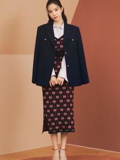 Composition : [Shell] 63% Rayon, 35% Polyester, 2% Polyurethane [Lining] 100% Polyester [Collar back and pocket contrast] 80% Polyester, 20% WoolColor : DARK NAVYCountry of Origin : Republic of Korea Navy Blazer With Pockets For Fall, Navy Outerwear With Buttoned Pockets For Work, Chic Outerwear With Patch Pockets And Suit Collar, Navy Outerwear With Flap Pockets For Work, Navy Lapel Collar Outerwear For Office, Suit Collar Outerwear With Pockets For Career, Navy Double-breasted Blazer With Pockets, Chic Outerwear For Work With Patch Pockets, Navy Outerwear With Lapel Collar For Work