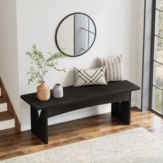 Modern Black Bench - Designed with a generous size of 47.24"L x 14.17"W x 17.7"H, this table bench comfortably seats 2-3 people without feeling cramped. Enjoy pleasant conversations, leisurely coffee breaks, or simply relax on the ample surface this bench offers. Multi-Purpose Bench Seat - Our bench is a versatile piece of furniture that fits any room. Whether it is your entryway, dining room, or bedroom, it can function as a entryway bench for welcoming seat for guests, a dining bench for hearty meals, or an end of bed bench for that extra touch of comfort. Built to Last - Made with E1 particle board, this black entry bench not only looks sleek and stylish but also promises stability and durability. With an impressive load capacity of 360 lb, it's built to last and serve you reliably with Dining Bench Table, Black Dining Bench, Bench End Of Bed, Bench Kitchen, Black Bench, Wood Dining Bench, Entryway Benches, Shoe Rack Entryway, Entry Bench