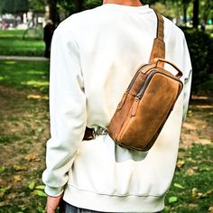 Handmade Cowhide Shoulder Bag Multifunctional iPad Crossbody Bag Fashion Large Capacity Travel Men's Bag Portable Commuting Small Bag PRODUCT INFORMATION ☆MATERIALS: Made OF 100% First Layer Cowhide Leather ▶Size:17x 9 x 26cm / 6.7x 3.54 x10.23in ▶Weight: 500g ▶Capability:ipad 8.3inch, Cell phone, wallet, keys, etc. ▶Shoulder Strap: 75-130cm ☞All dimensions are measured manually with deviation at 1-2cm. Thank you for your understanding. ❤FEATUERS ▷Multiple Pockets We considerate multiple compartments to organize your phone, notebook,key etc. and keep it order. ▷Adjustable Strap  In order to fit your various conditions, our bag offer a great degree of flexibility in the form. Whether you want long or short, an adjustable strap ensures that it serves you well under all circumstances. ▷Thick Brown Shoulder Chest Bag For On-the-go, Leather Belt Bag With Large Capacity For On-the-go, Brown Shoulder Chest Bag With Zipper Pocket, Leather Chest Bag With Zipper Closure For On-the-go, Brown Soft Leather Shoulder Bag For Outdoor, Brown Soft Leather Chest Bag For Everyday Use, Large Capacity Leather Pouch Chest Bag, Brown Leather Chest Bag For Everyday Use, Leather Chest Bag With Zipper Closure