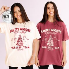 Celebrate the holiday season with custom Christmas Party Shirts. Get into the festive spirit with our Our Santa's Favorite Office Staff shirts, perfect for office parties and group celebrations. Explore our unique Christmas party ideas and make this year's office party unforgettable with matching team shirts. *Price is per individual shirt. Free shipping for orders over $35, available only to customers in the USA. 🌟 𝗖𝗼𝗹𝗹𝗲𝗰𝘁𝗶𝗼𝗻: https://www.etsy.com/shop/PeachyBash?section_id=51390582 🔰 𝗔𝗱𝗱 𝗧𝗲𝘅𝘁 𝗼𝗻 𝘁𝗵𝗲 𝗕𝗮𝗰𝗸 𝗼𝗿 𝗙𝗿𝗼𝗻𝘁: https://www.etsy.com/listing/1708643719/ --- 📌 𝗦𝘁𝗲𝗽-𝗯𝘆-𝗦𝘁𝗲𝗽 𝗚𝘂𝗶𝗱𝗲 𝘁𝗼 𝗣𝗹𝗮𝗰𝗶𝗻𝗴 𝗬𝗼𝘂𝗿 𝗢𝗿𝗱𝗲𝗿 1️⃣ 𝗖𝗵𝗼𝗼𝘀𝗲 𝗬𝗼𝘂𝗿 𝗦𝗵𝗶𝗿𝘁: Pick the size and color. 2️⃣ 𝗣𝗲𝗿𝘀𝗼𝗻𝗮𝗹𝗶𝘇𝗮𝘁𝗶𝗼𝗻: In the 'Add your perso Office Christmas Shirts, Team Santa Shirt, Office Staff Shirts, Staff Shirts, Work Christmas Party, Christmas Party Shirts, Office Staff, Group Shirts, Office Christmas