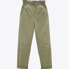 Nwt Size 28(6) Casual Spring Cargo Pants With Paperbag Waist, Casual Paperbag Waist Pants With Belt Loops, Casual Pants With Paperbag Waist And Belt Loops, Khaki Paperbag Waist Pants With Pockets, Casual Bottoms With Cargo Pockets And Paperbag Waist, Casual Khaki Paperbag Waist Bottoms, Casual High-waisted Khaki Chinos, Casual Khaki High-waisted Chinos, Casual Cargo Pants With Paperbag Waist