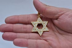 A gold Jewish star necklace set with transparent diamonds A large Jewish star necklace. Jewish Necklace 21K Handmade Judaica Jewelry Gold Filled Necklace A large Star of David pendant set with diamonds, jewelry for men and women A gift for a woman A gift for a man A gift for a mother A spiritual Jewish gift Gold Diamond Star Of David Jewelry, Jewish Star Necklace, Jewish Necklace, Judaica Jewelry, Jewish Star, Star Of David Pendant, Jewish Jewelry, Diamonds Jewelry, Handmade Jewel