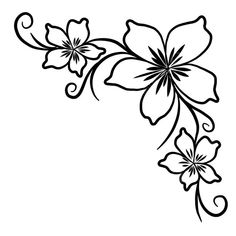 a black and white drawing of flowers