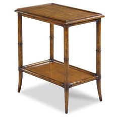 <p>This side table is crafted of hardwood solids and expressive prima vera veneers with a lower shelf, faux-bamboo legs, and leather-wrapped joints, which add strength and durability as well as textural contrast. A warm hazelnut finish completes the design.</p> Low Shelf, Drink Table, Low Shelves, Joinery