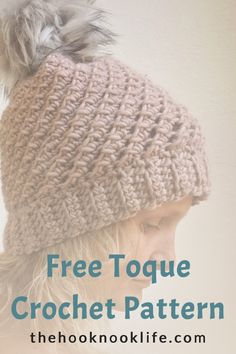 the free toque crochet pattern is perfect for beginners