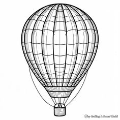 a hot air balloon is shown in the shape of a ballon, with lines on it