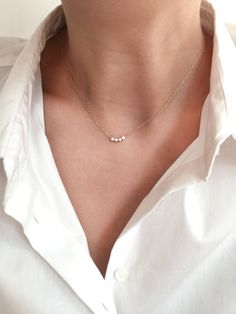 Modern Diamond Necklace, Everyday Diamond Necklace, Custom Ring Designs, Diamond Bar, Wear To Work, Bar Earrings, Salt And Pepper Diamond, Simple Necklace, Conflict Free Diamonds