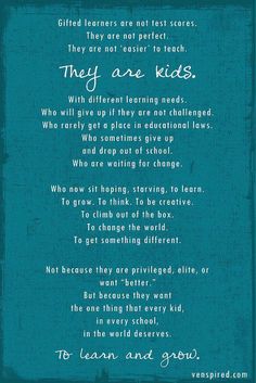 a poem written in blue with the words they are kids