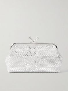 There's a ladylike elegance to Anya Hindmarch's 'Maud Tassel' clutch - Princess Diana often carried one to evening events. It's made from smooth satin illuminated with tonal crystals, lined in suede and topped with a gilded tassel-shaped clasp. Keep your cards, phone and lipstick safely stowed inside. Evening Clutches, Satin Clutch, Flat Dress Shoes, Floral Dresses Short, Anya Hindmarch, Clutch Bags, Evening Clutch, Princess Diana, Small Items