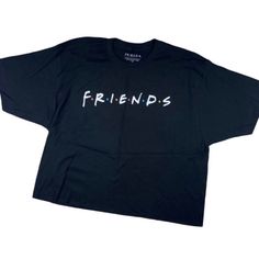 Friends Tv Show Shirt Crop Top Size: Xl 100% Cotton Nwot D020 Friends Name Shirt, Friends The Tv Show, Friends Tv Show Shirt, Shirt Crop Top, Friends Black, Friends Tv Show, Friends Tv, Friends Shirt, Crop Top