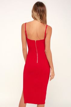 Sexy Red Dress - Bodycon Dress - Midi Dress - Sleeveless Dress Valentines Day Outfits For Women, Red Midi Dress Bodycon, Dresses Date, Black Midi Dress Bodycon, Dresses Date Night, Bodycon Midi Skirt, Red Bodycon, Red Dress Women, Little Red Dress