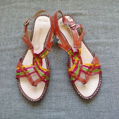 Caramba Mexican Traditional Women Shoes Colorful Leather Sandals Size 9. Mexican Size 26 Brown Flat Heel T-strap Sandals With Cushioned Footbed, Brown Flat T-strap Sandals With Cushioned Footbed, Multicolor Leather Sandals With Cushioned Footbed, Brown T-strap Sandals With Round Toe And Leather Lining, Brown T-strap Sandals With Leather Lining And Round Toe, Multicolor Sandals With Leather Footbed For Summer, Multicolor Leather Footbed Sandals For Summer, Multicolor Leather Sandals For Summer, Multicolor Round Toe Sandals With Leather Footbed