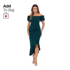 in stock Crepe Midi Dress, Flowing Skirt, Sleeve Midi Dress, Ruffled Sleeves, Midi Dress With Sleeves, Petite Outfits, Petite Dresses, Dress Details, Fit & Flare